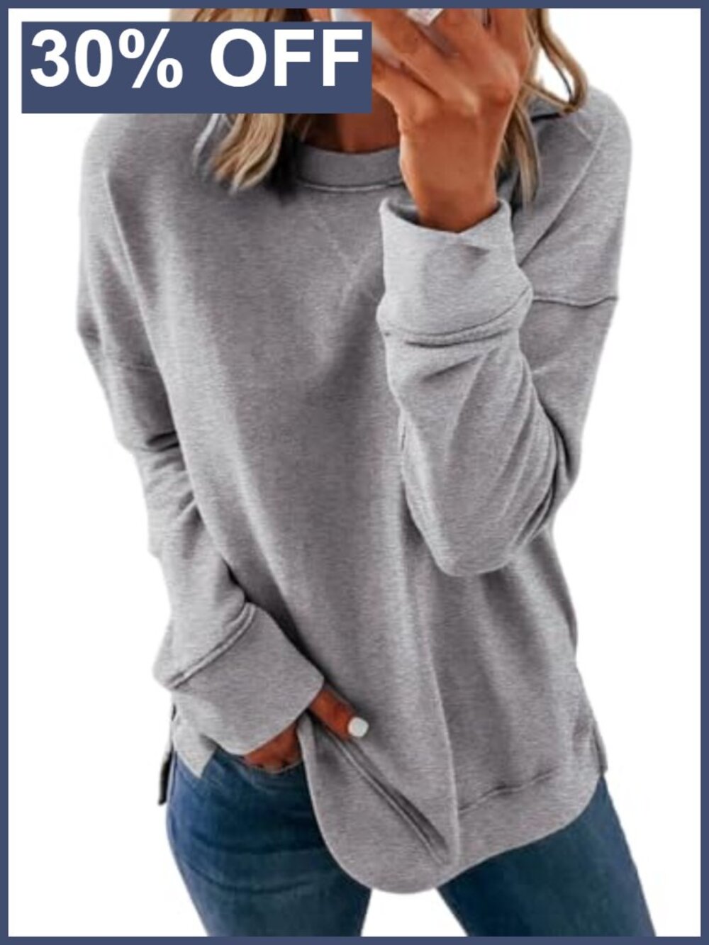 Women's Crew Neck Sweatshirt Loose Long Sleeve Pullover Casual Tops